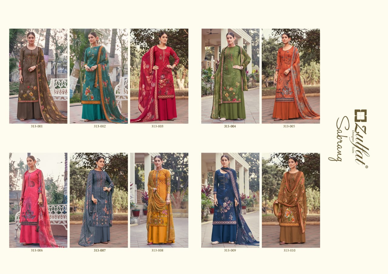 Zulfat Sabrang Latest Cotton Digital Print  Dress Material Collection
